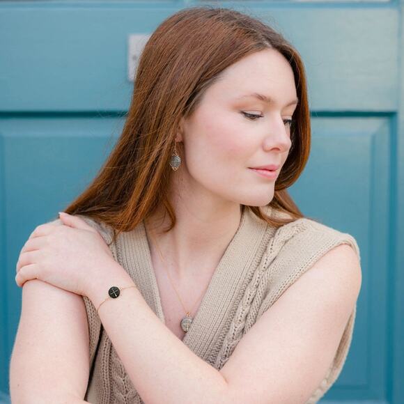 MY SAINT MY HERO Jubilee Benedictine Bracelet in Black & Gold - Picture 2 of 10